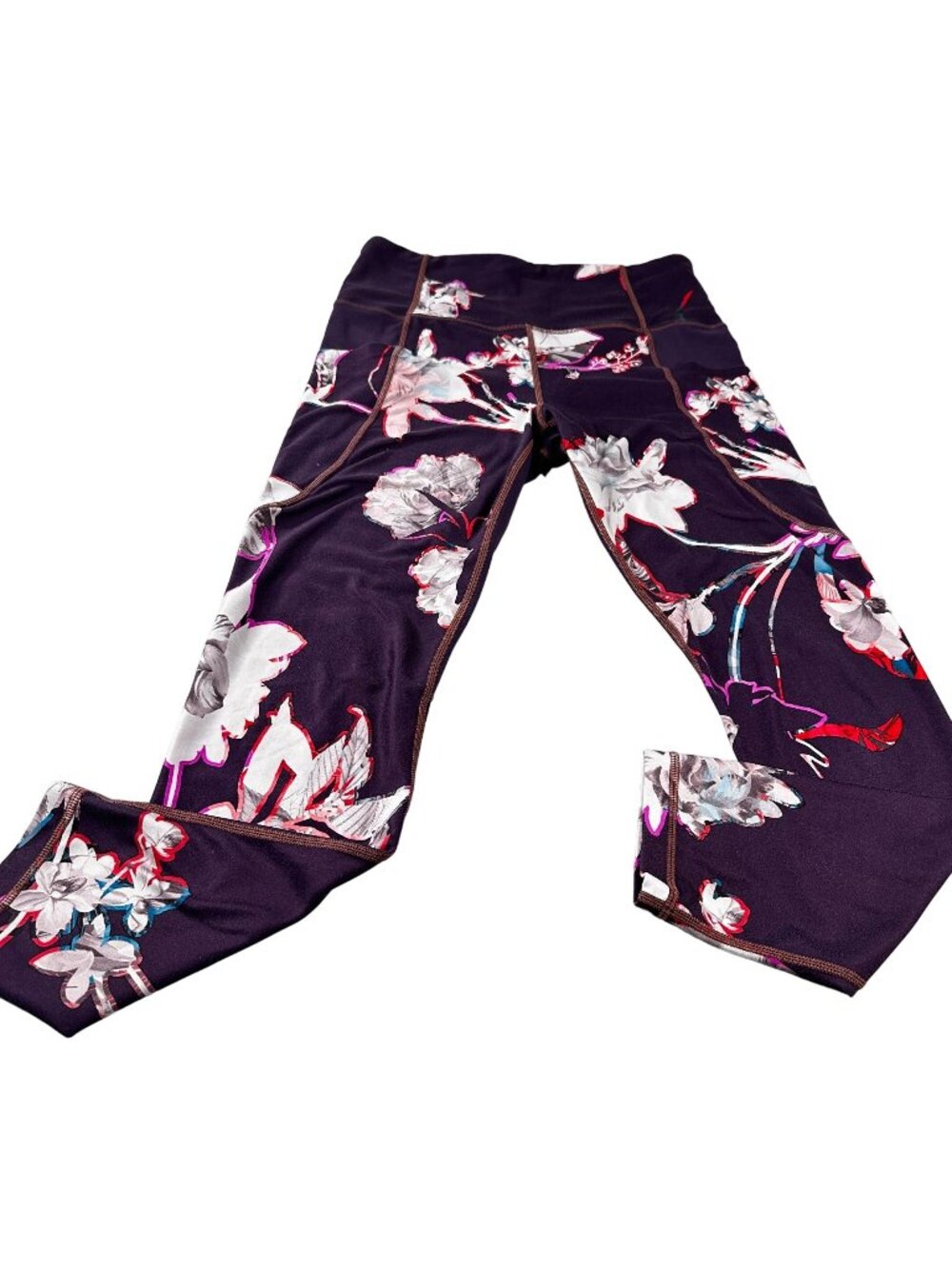 Athleta Floral Salutation Leggings Women Magnolia Stash Pockets Athletic Pants